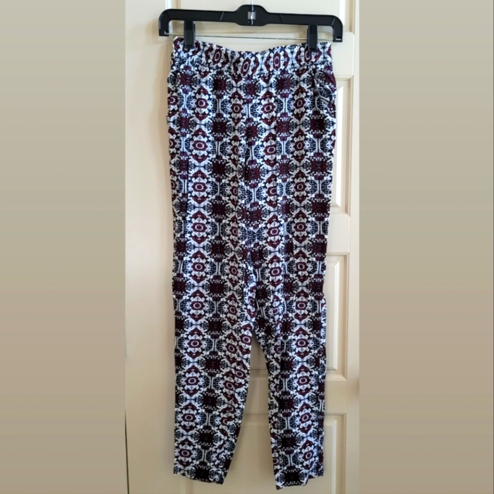 HM Divided elastic waisted printed pants, Size 4